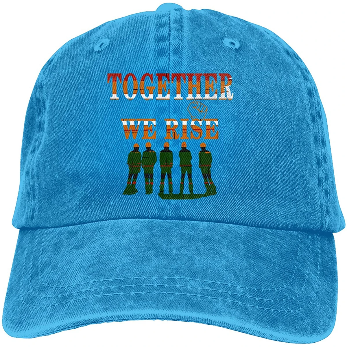 

Together We Rise Sports Denim Cap Adjustable Unisex Plain Baseball Cowboy Snapback Hat
