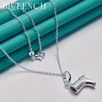 blueench 925 sterling silver boot shoes pendant 16 30 inch chain necklace for women party personality fashion jewelry