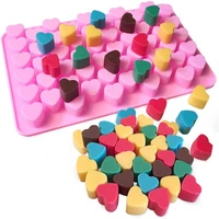 55 grids silicone mold mini heart mould 3d ice cube tray diy chocolate fondant jelly cookies baking cake decoration kitchen tool