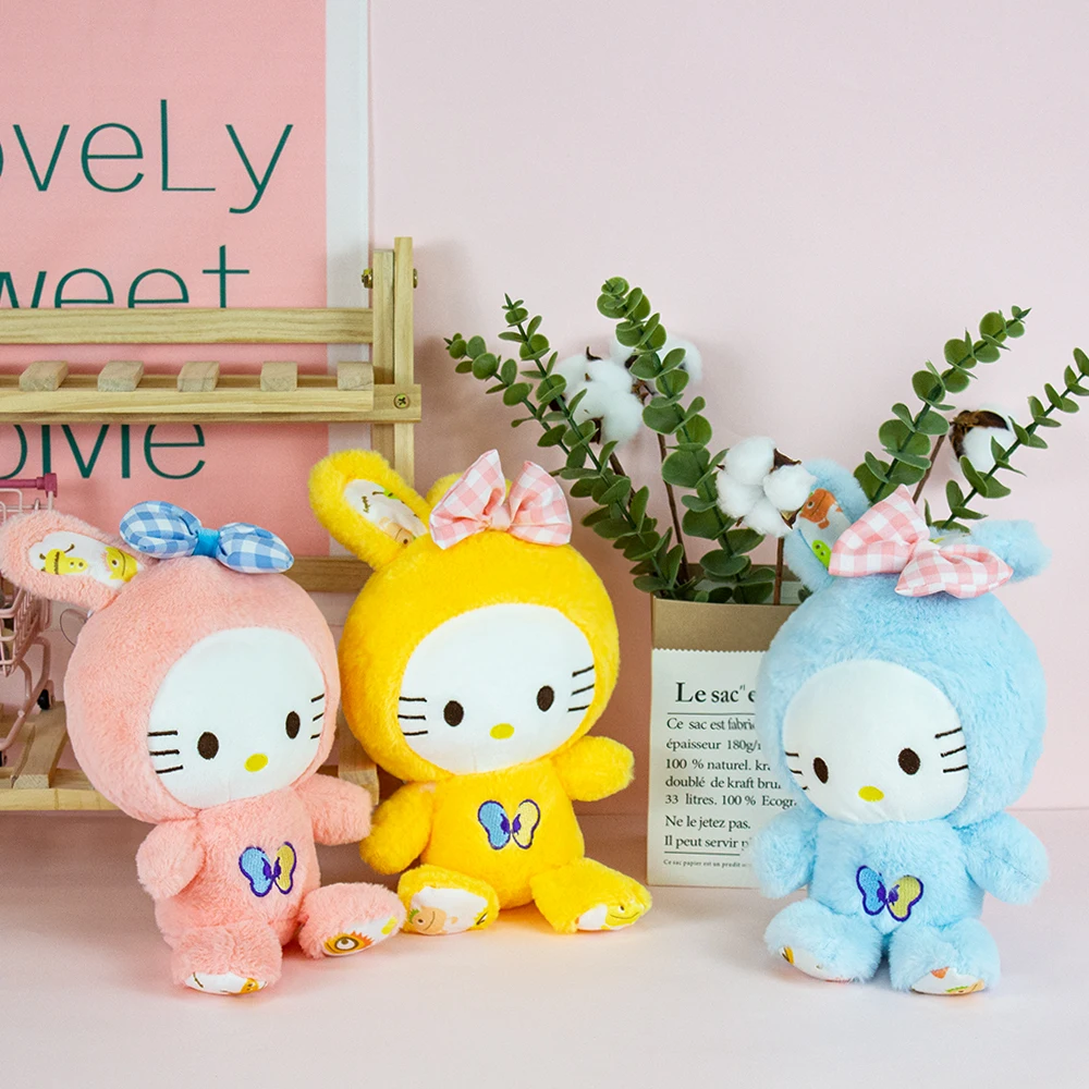 

20cm Hello KT Sanrio Cinnamoroll Cat Plush Dolls Kawaii My Melody Kuromi Purin Anime Cartoon Plushie Doll Toy Gifts For Kids