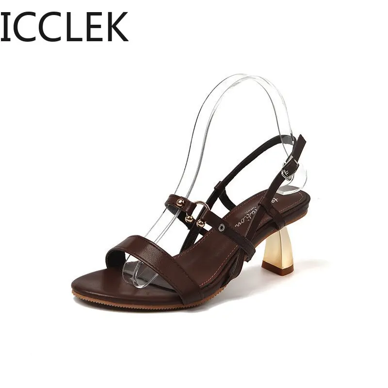 Сандалии женские на высоком толстом каблуке босоножки с перекрестной шнуровкой