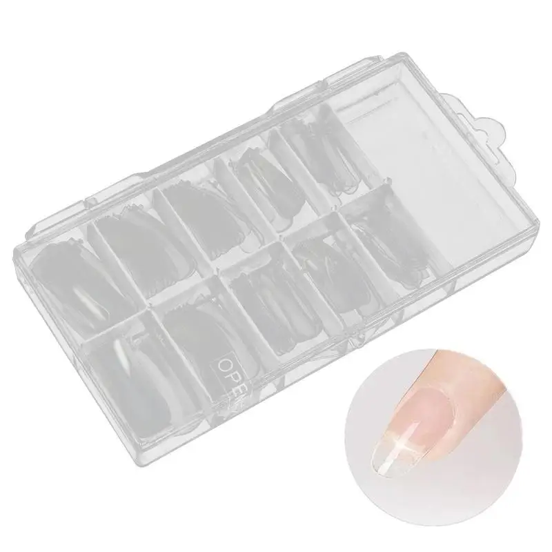 

100 Pcs Quick Construction Mold Tips Nail Dual Forms Finger Extension Nail Art UV Builder Tool Nails