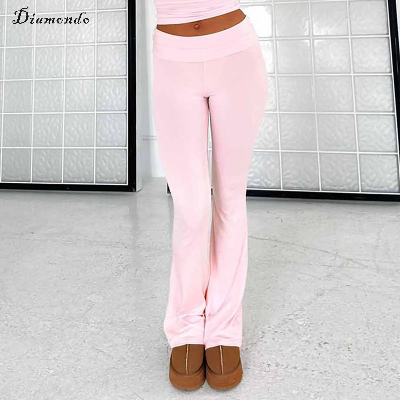 

Low Waisted Pants Solid Color Basic Pants Y2K Style Women Tunic Pants Slim Fit Ladies Spicy Girl Casual Daily Outfit