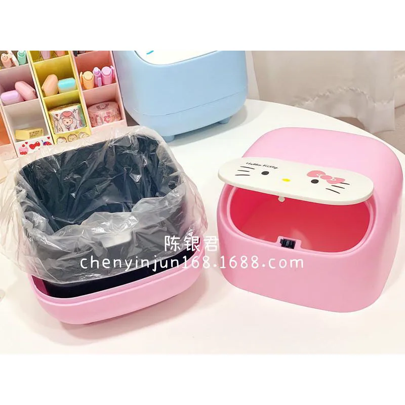 Милая плюшевая мультяшная настольная корзина для мусора 16 см |