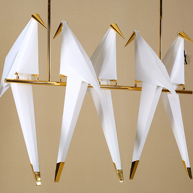 

Modern Nordic Paper Crane Pendant Lights Bird Iron Wall Lamp Bedside Lamp for Loft Bedroom Living Room Restaurant Pendant Lamps