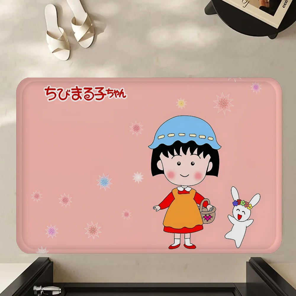 Дверной коврик C-Chibimaruko Chan моющийся нескользящий для гостиной дивана стульев