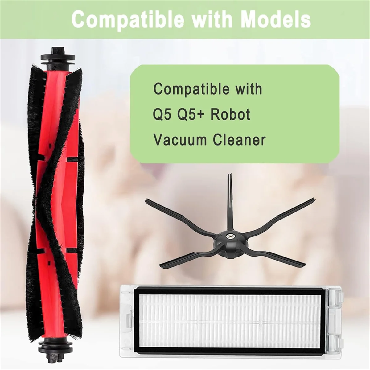 For Roborock Q5 Q5+ Plus Robot Vacuum Cleaner Spare Parts Main Side Brush Hepa Filter Accessories Kit