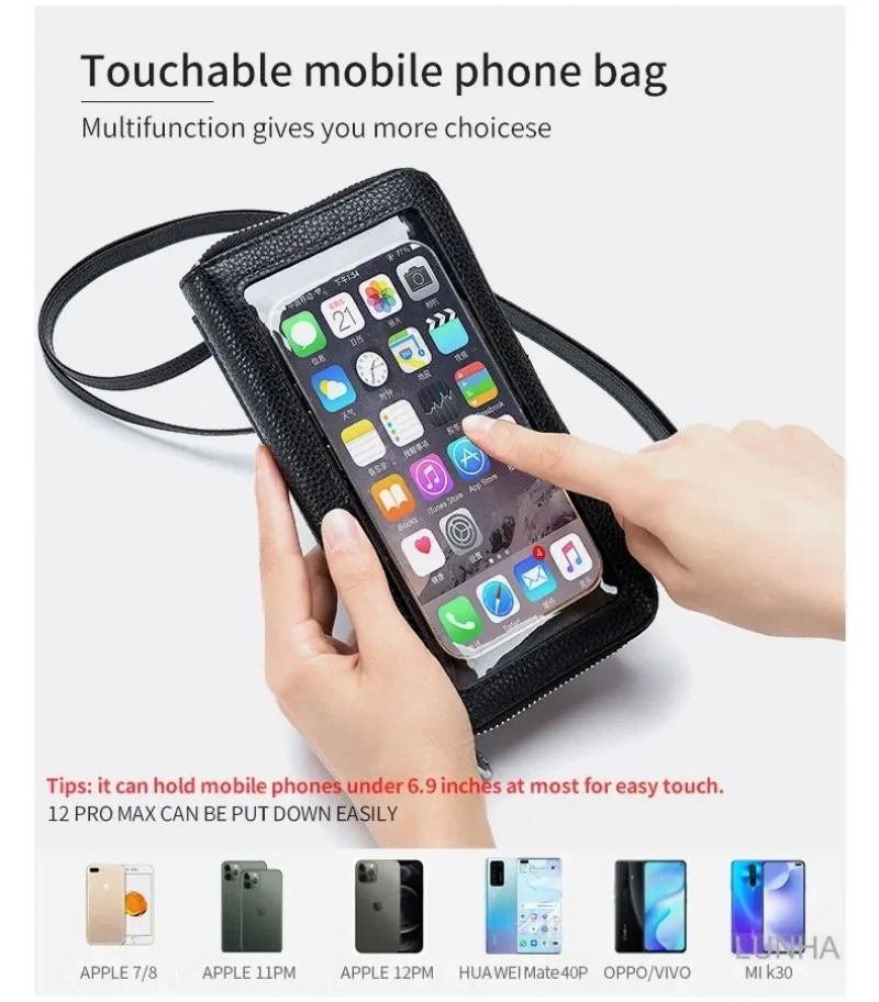 Женская сумка-мессенджер из натуральной кожи с отделением для карт