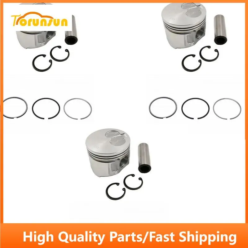 New 3 Sets STD Piston Kit With Ring 8-94411-388-1 Fit For Isuzu 3KB1 Engine 70MM