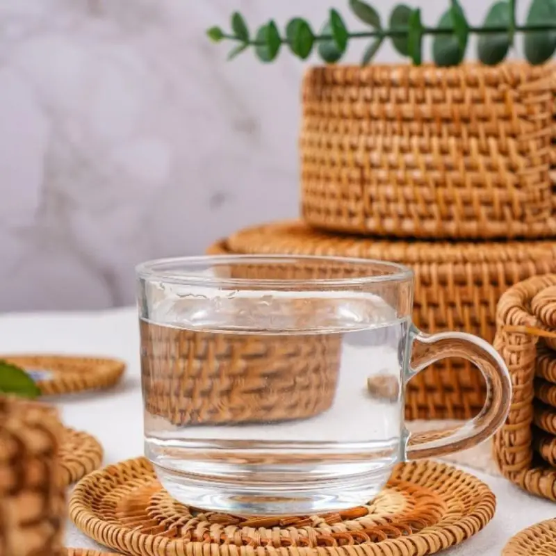 

Multifunctional Solid Placemats Round Natural Handmade Potholder Table Pot Bowl Mat Table Pot Bowl Mat Non Slip Table Mats