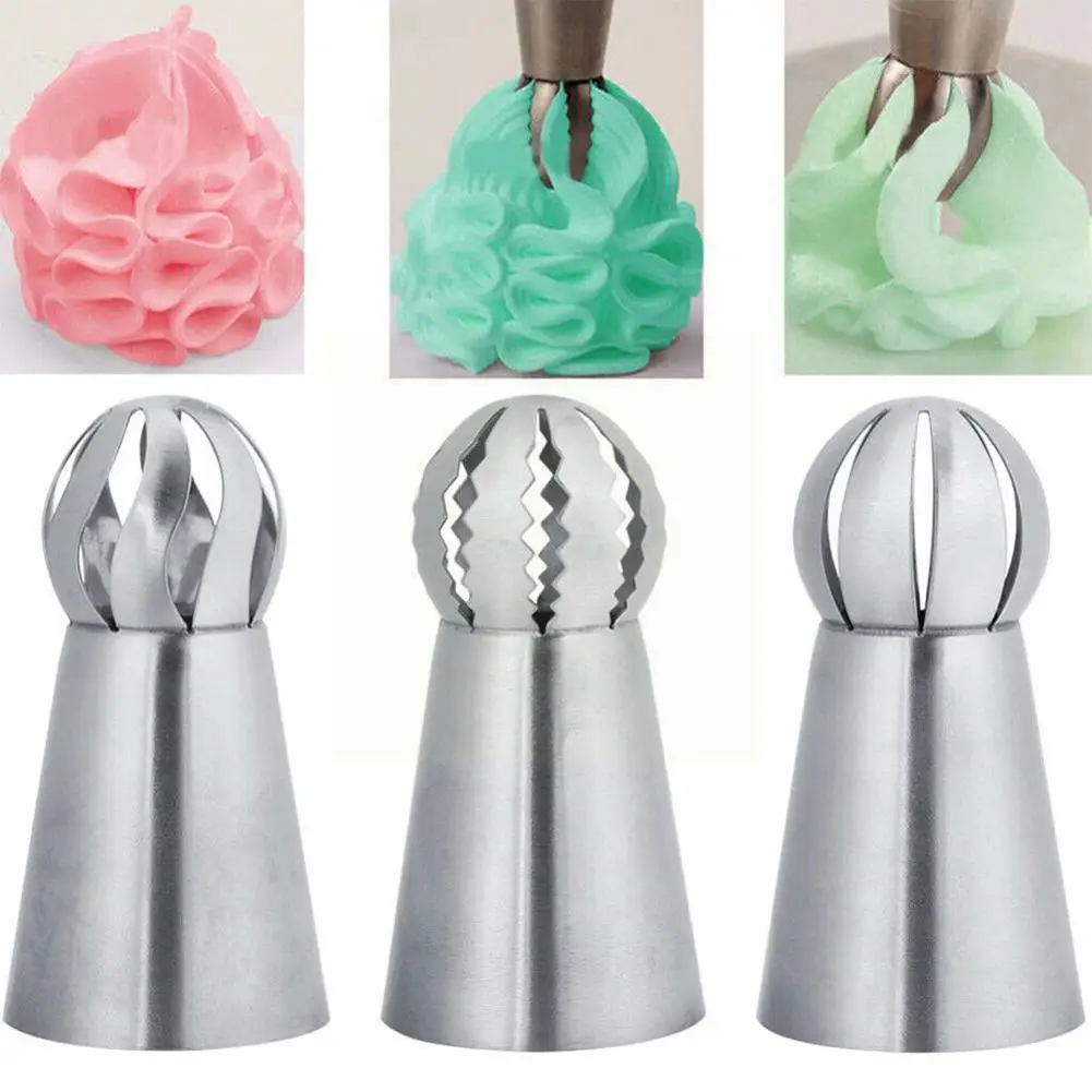 

3pcs Pastry Bag Nozzle Diy Silicone Cake Decorating Tools Cake Decor Baking Kitchen Tip Mouth Set Baking Cookie Kitchen Cre L1H3
