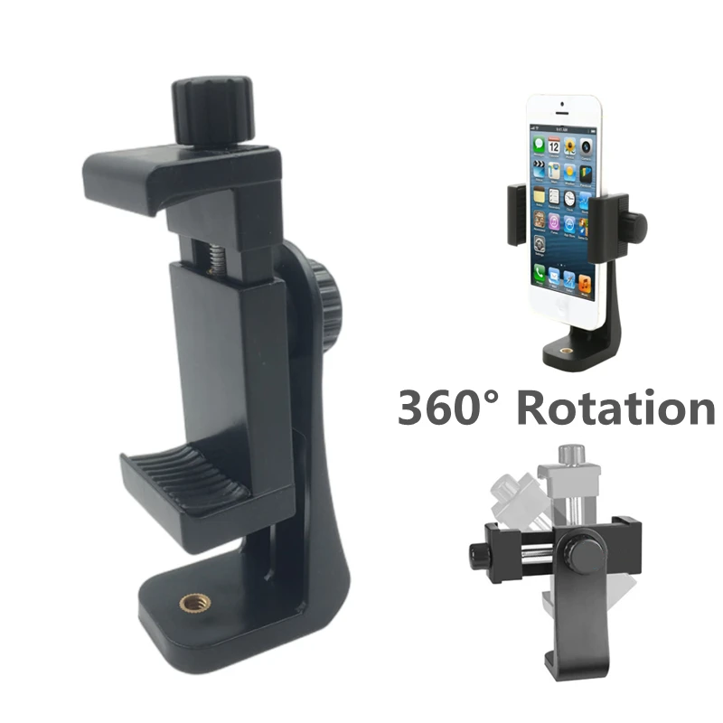 Mount Adapter Cell Phone Clipper Holder Vertical 360 Rotation Tripod Stand For Iphone X 7 Plus For Samsung