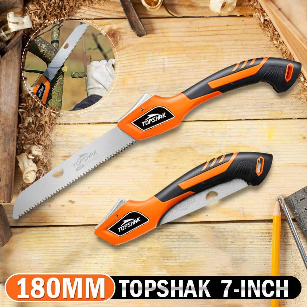 

180mm Woodworking Folding Saw Heavy Duty Cutting Extra Long Blade Hand Saw For Camping Dry Wood Pruning Saw With Hard Teeth