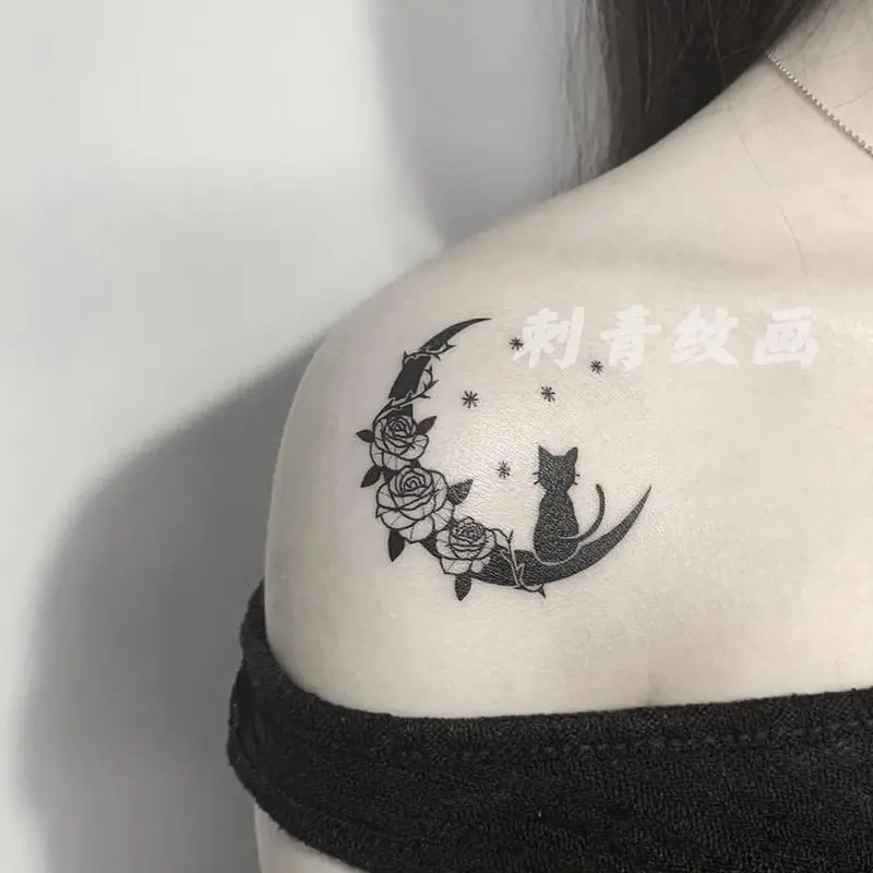 

New Sexy Temporary Tattoo Stickers Flower Cat Tatto Moon Stars Punk Tatoo Art Cute Carnival Festival Fake Tattoos for Women Body