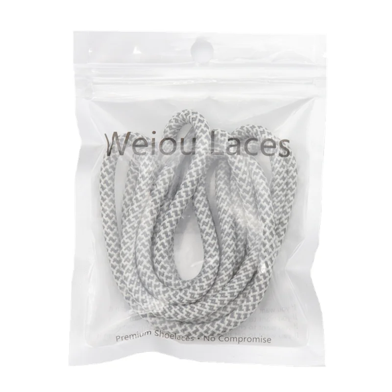 Weiou New Personality Shoelace 3M Round Rope Diameter Reflective Polyester Shoestrings For Men Women Night Running Sneaker Boots