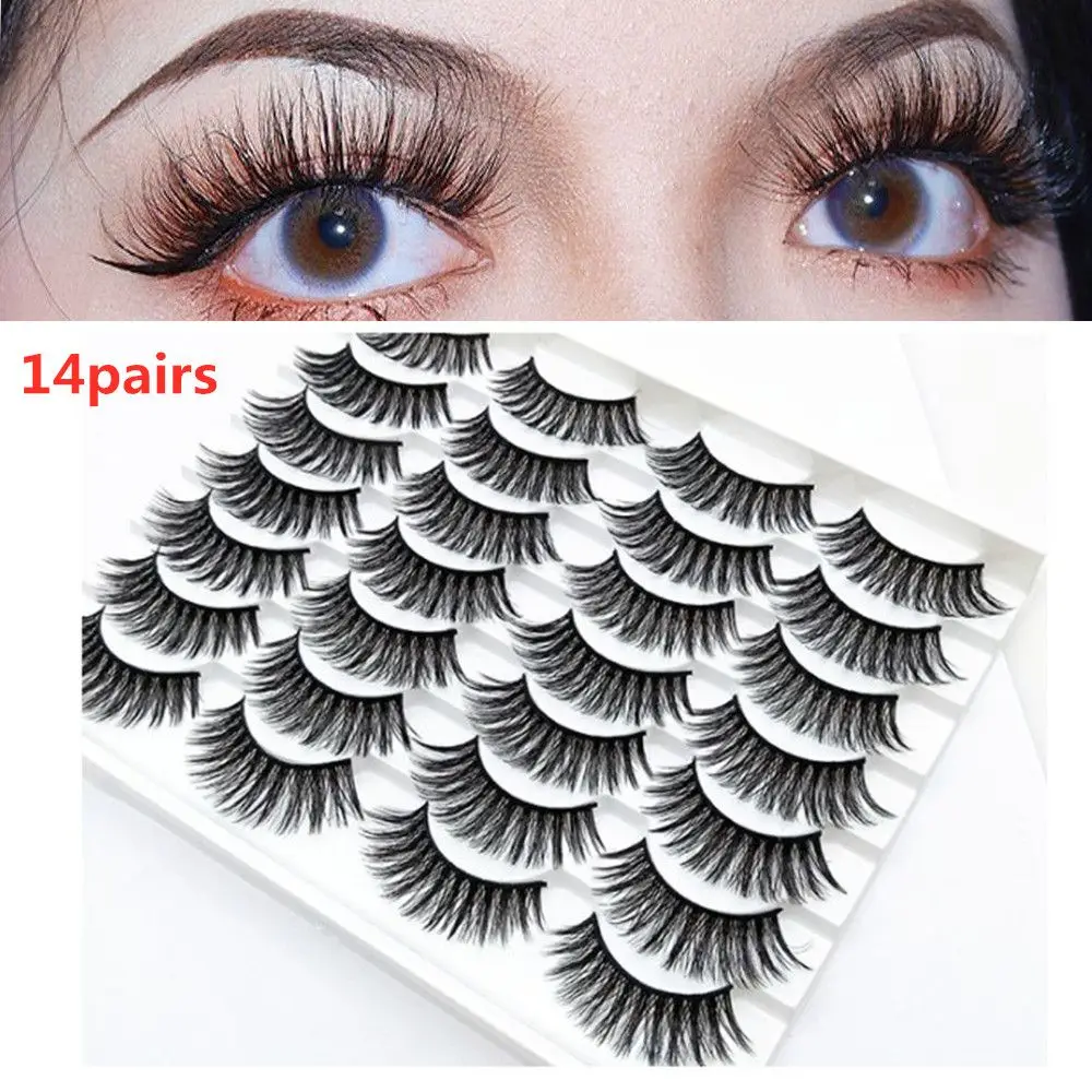 

Makeup Tools Wispy Flared Multi-styles Natural Long 3D Faux Mink Hair False Eyelashes Criss-cross Eye Lash Extension