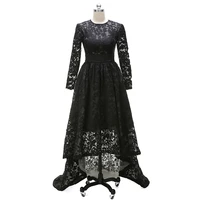 black lace long sleeve prom dresses a line sleeveless maxi formal party gowns with pockets long robes de soir%c3%a9e