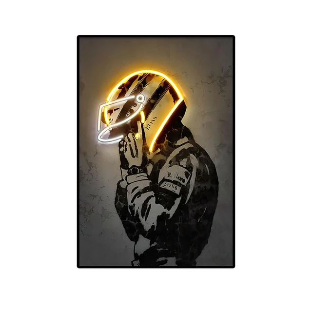 

Картина на холсте WeiwoArt "Неоновый шлем Айртона Сенны"