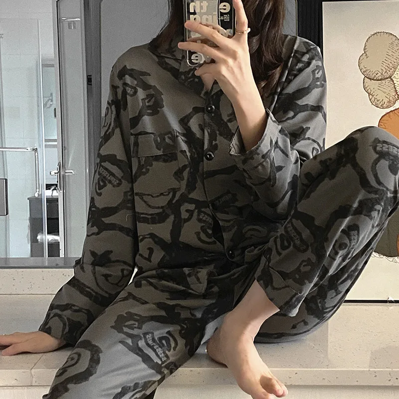 1 Pajamas female the spring and autumn period and the long sleeve summer two-piece household to take in the spring and autumn