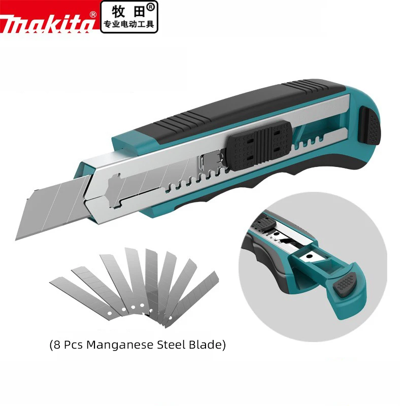 

Makita Wallpaper Knife Drawer Style With 8pcs Manganese Steel Blades Heavy Duty Cutter Portable Large Utility Knife Paper Cutter