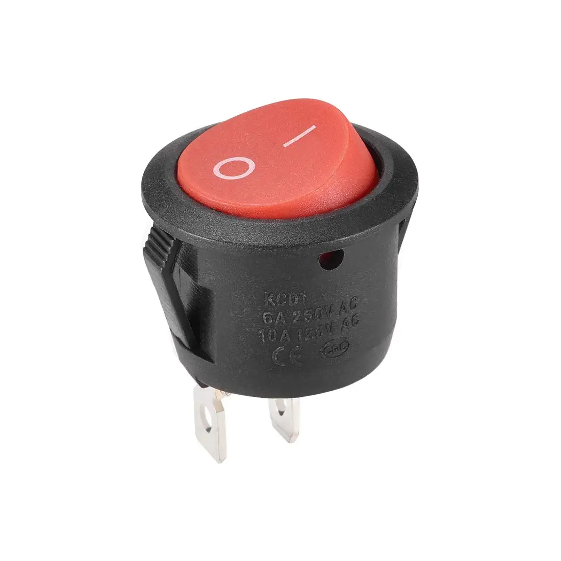 

Keszoox SPST Boat Rocker Switch Round Toggle Switch Red for Boat Marine 2pins ON/Off AC 250V/6A 125V/10A 1pcs