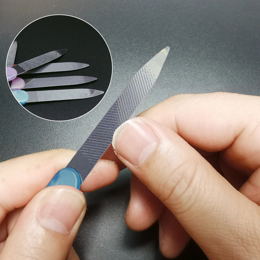 Металлические пилочки для ногтей натуральных из нержавеющей стали с острым