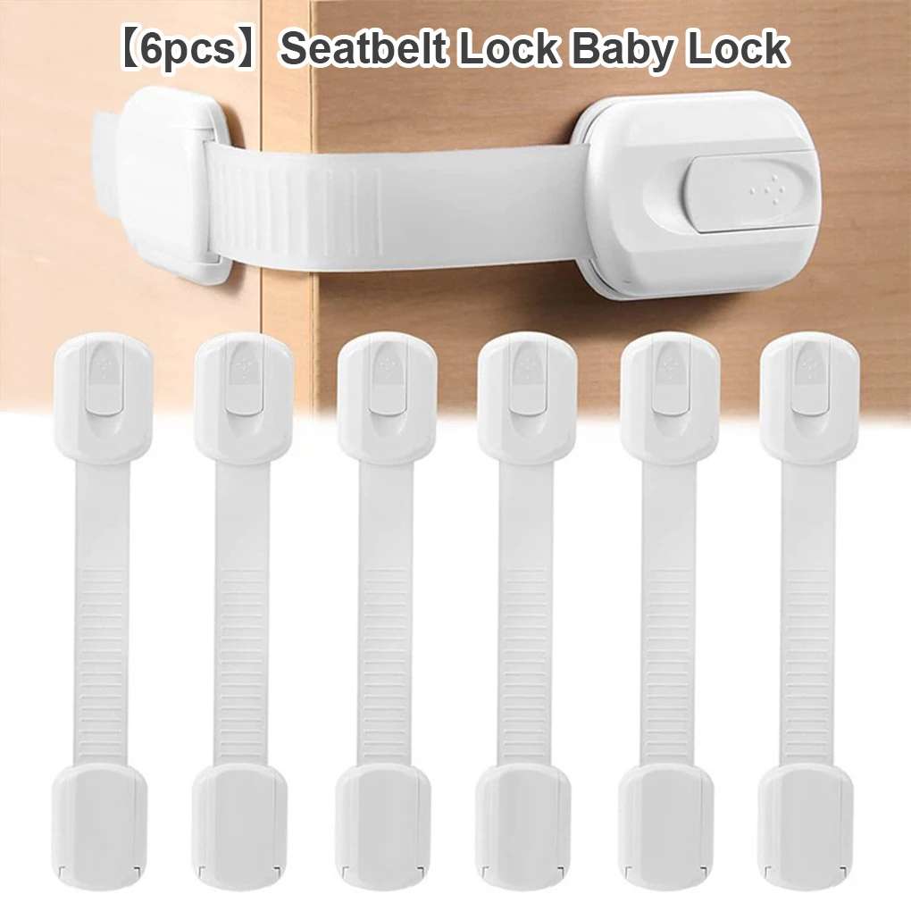 

6 Pieces Baby Safety Lock Drawer Cupboard Child-proof Locks Kitchen Flexible Kids Punch Free Removable Refrigerator