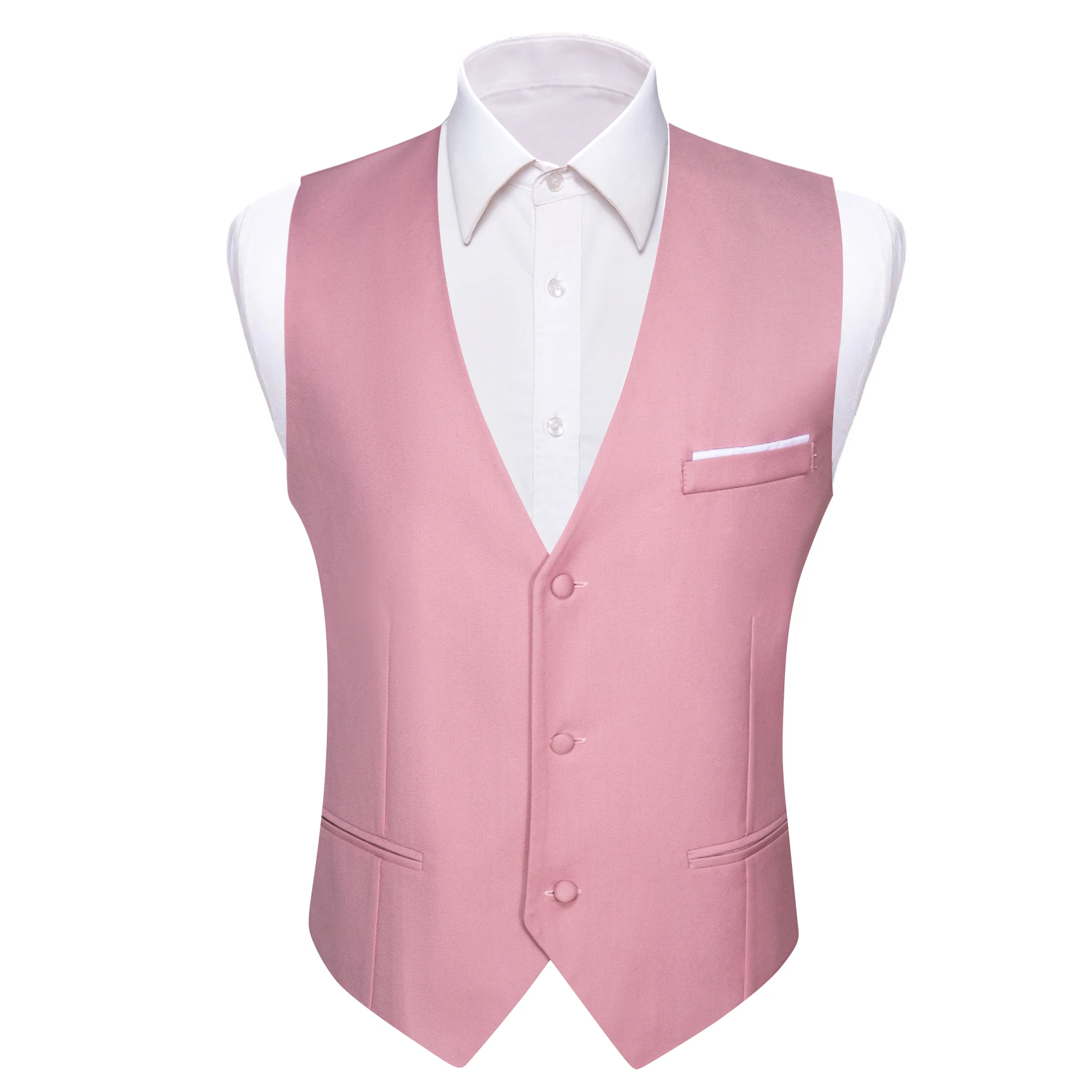 

Peach Pink Vest Suit For Men Exquisite Slim Fit V-Neck Waistcoat Necktie Sets Groom Party Wedding Designer Barry.Wang DM-2425