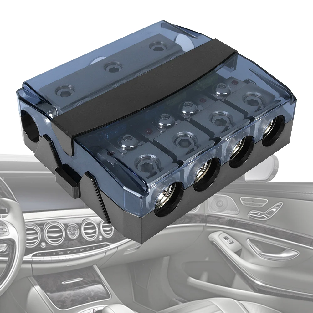 

4-канальный автомобильный держатель предохранителя со светодиодной подсветкой, со встроенным крестовым страхованием 60 А