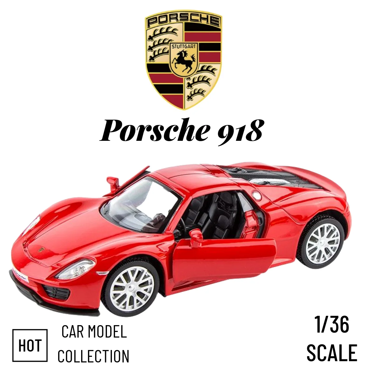 

Масштаб 1:36 модель автомобиля Реплика Porsche 918 металлическая литая под давлением коллекция автомобилей домашний офис орнамент сувенир миниат...