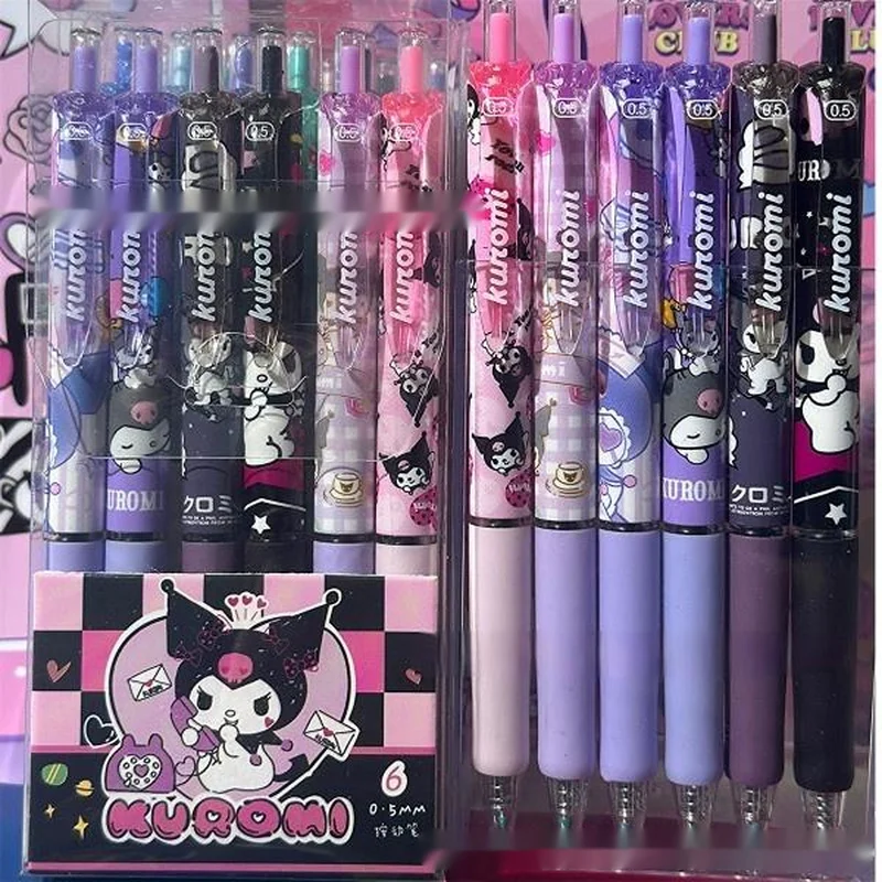 

Sanrio 12-36pcs Gel Pen Cartoon Kuromi Students Stationery Writing Pens 0.5 Black School Children Exam Tool Office Signature Pen