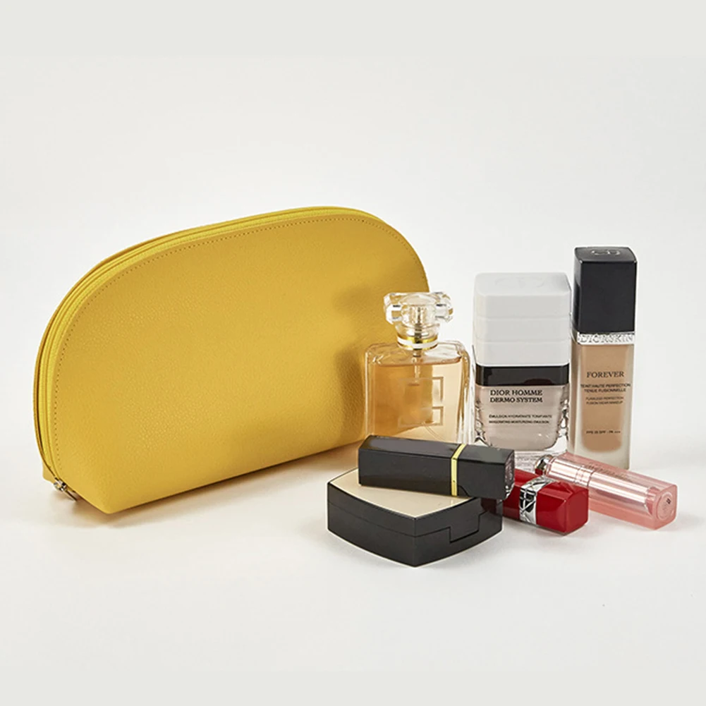 

Korean Style Cosmetic Bag Women Girls Multi-functional PU Leather Solid Waterproof Travel Wash Beauty Case Pouch Organizer