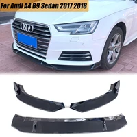 for audi a4 b9 sedan 2017 2018 front bumper lip spoiler side splitter diffuser guard body kit car accessories glossy black