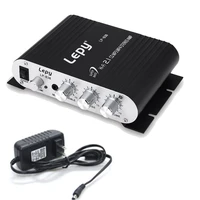 lepy lp 838 mini digital hi fi car home power amplifier 2 1ch digital subwoofer stereo bass audio player with 12v3a power cable