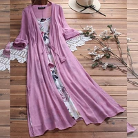 ladies spring clothing for women dress dress skirt with shoulder straps two piece sleeve dress in cotton and linen dress