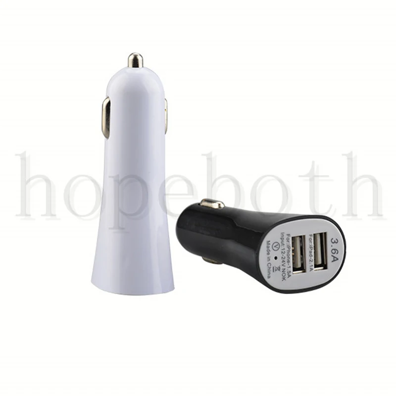 

100Pcs Universal 5V 2A Dual USB Ports Car Charger Cigarette Lighter Charge USB Power Adapter For Mobile Phone GPS MP3 MP4