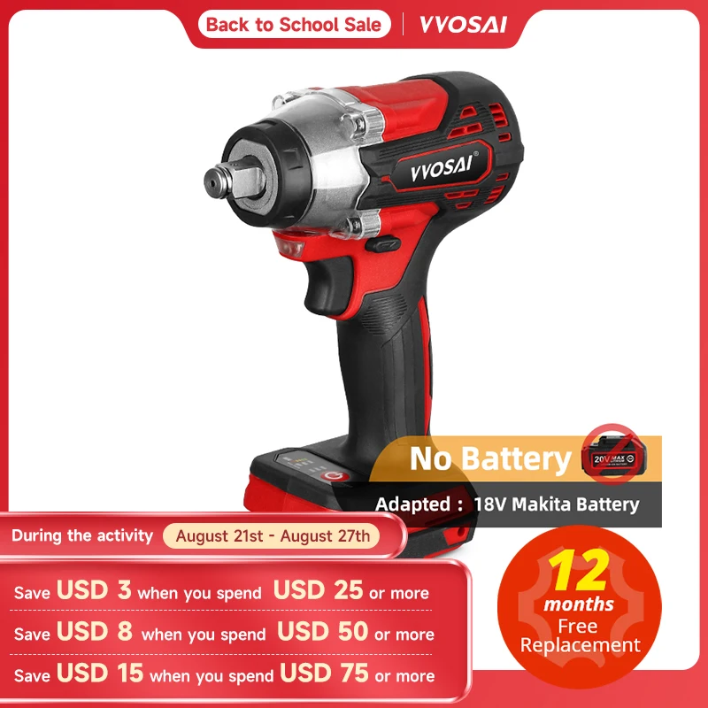 VVOSAI MT-Series 340N.m 20V Brushless Cordless Impact Wrench