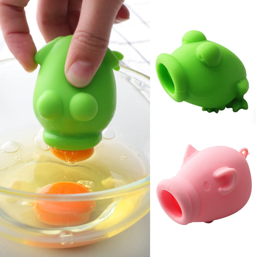 

Silicone Egg Dividers Stiring Kitchen Tools Accessories Pink Pig Yolk Divider Eggs Extractor Separator for Caking Useful Gadgets