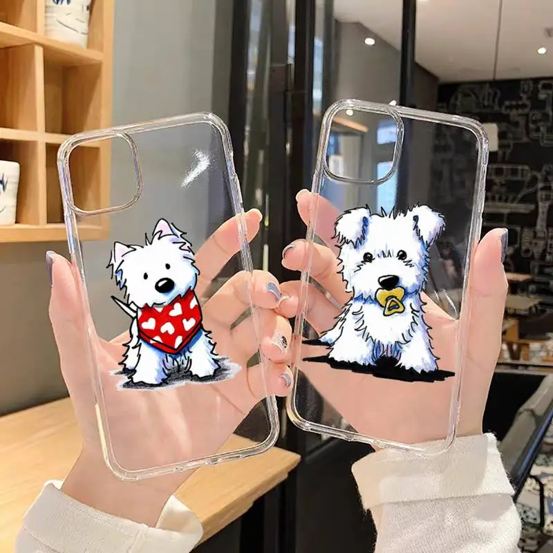

Westie dog cite cartoon Phone Case Transparent soft For iphone 11 13 12 14 15 pro max mini plus