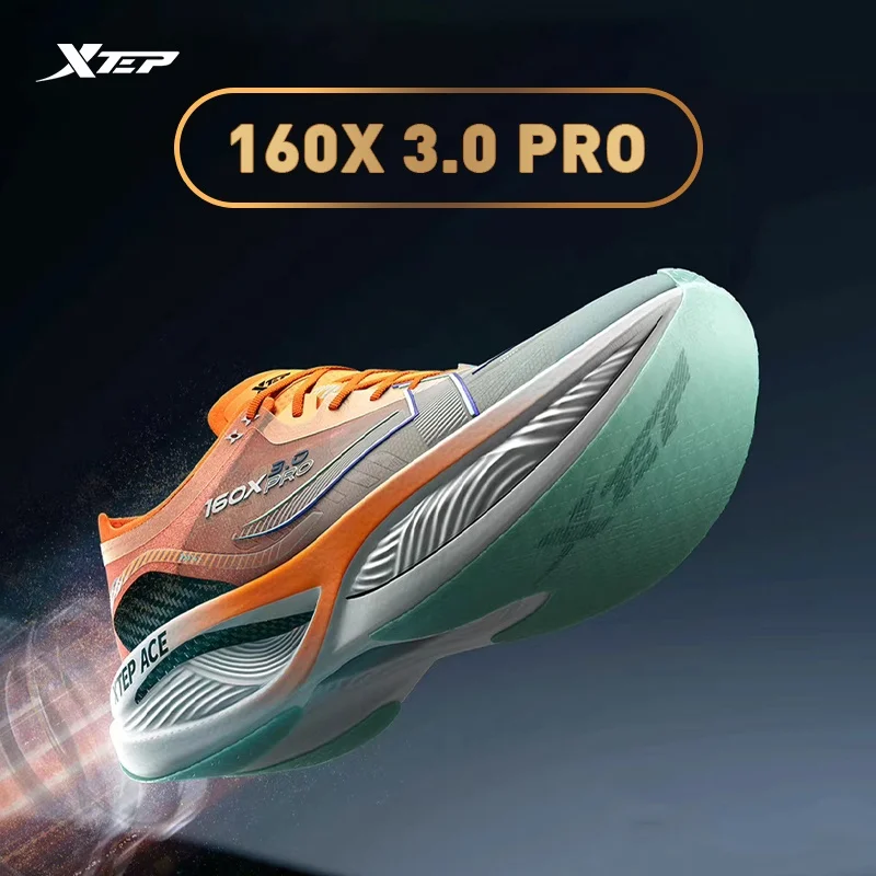 Xtep 160X 3.0 Pro Men Running Shoes Carbon Plate Professional Marathon PB Rebound Cushioning Sports Sneakers Male 978119110115