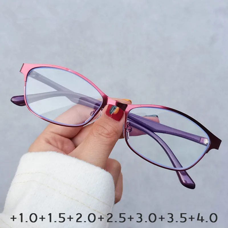 

Women Vintage Full Frame Reading Glasses Blue Light Blocking Far Sight Computer Glass Prescription Eyewear Diopter 0 To +4.0