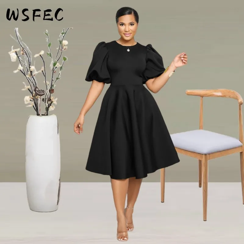 

Элегантные женские платья WSFEC S-XL, летняя одежда 2023, повседневное однотонное платье-миди с коротким рукавом, Прямая поставка, оптовая продажа