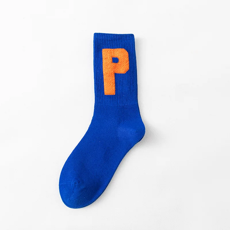 Boneless Hand Stitched Head Color Big Letter Socks Women Autumn and Winter New Tube Cotton Lovers Net Red Tide |