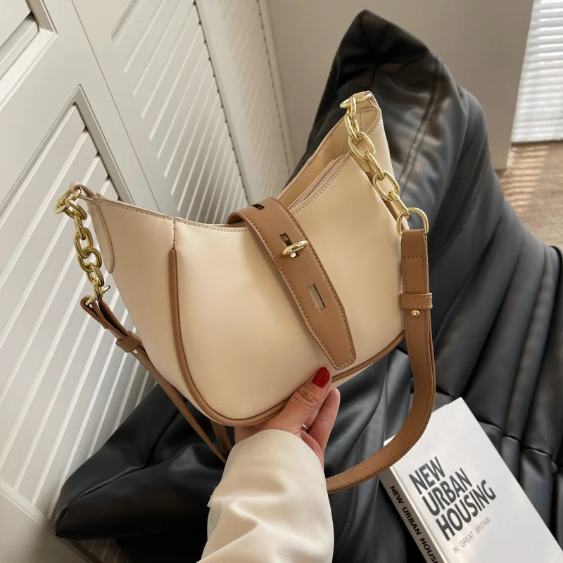 

Popular One-shoulder Women's Bag 2022 Spring and Summer New Fashion Niche One-shoulder Underarm Bag Texture Chain Messenger Bag