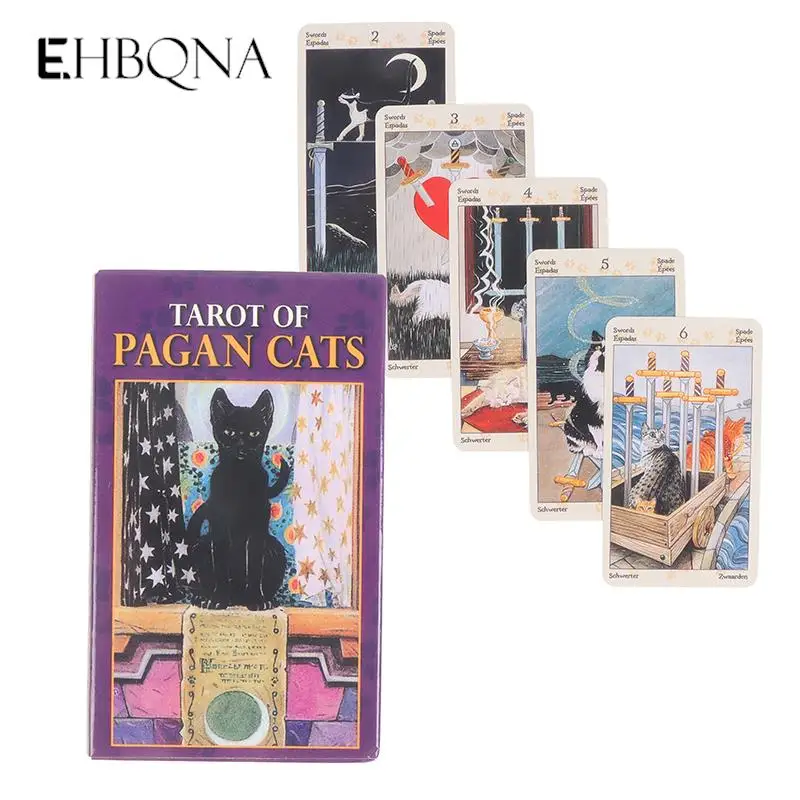 

78 карт палуба Таро языческих кошек полная английская семейная партия настольная игра Оракл карты Астрология гадания Fate Card Прямая поставка