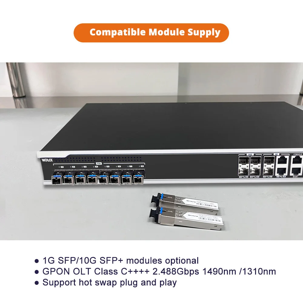 Новый 8-портовый оптоволоконный кабель Cdata FTTH OLT совместимый с GPON и XPON 8 портами PON