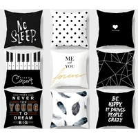 black white letter pillow square sofa cushion cover home decor pillowcase