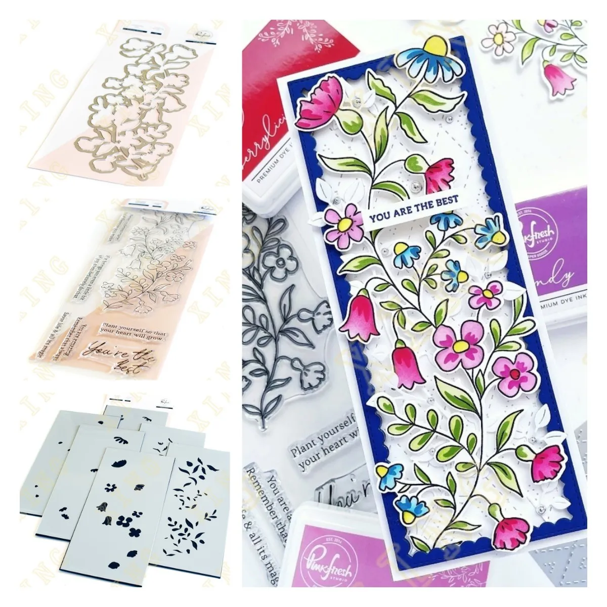 

Wildflower Slimline New Metal Cutting Dies and Stamps Diy Scrapbooking Card Stencil Paper Cards Handmade Album Stamp Die Sheets