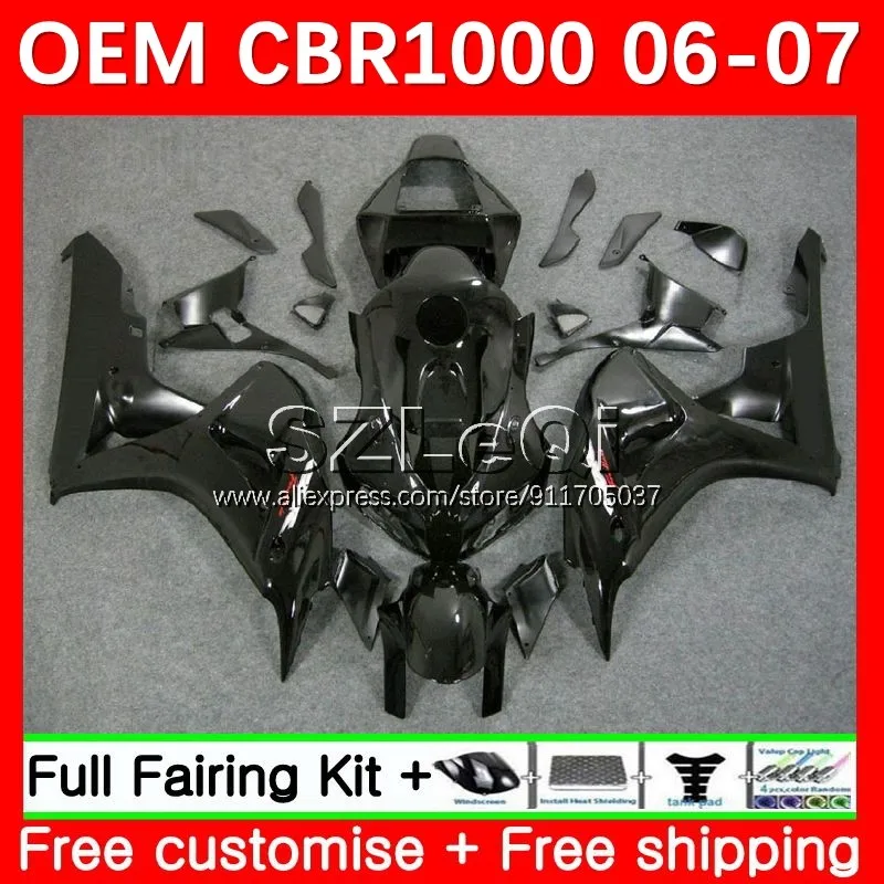 

Glossy black Injection OEM For HONDA 1000CC CBR-1000 CBR1000 CBR 1000 RR CC CBR1000RR 06 07 1000RR 2006 2007 Fairing Kit 50LQ.1