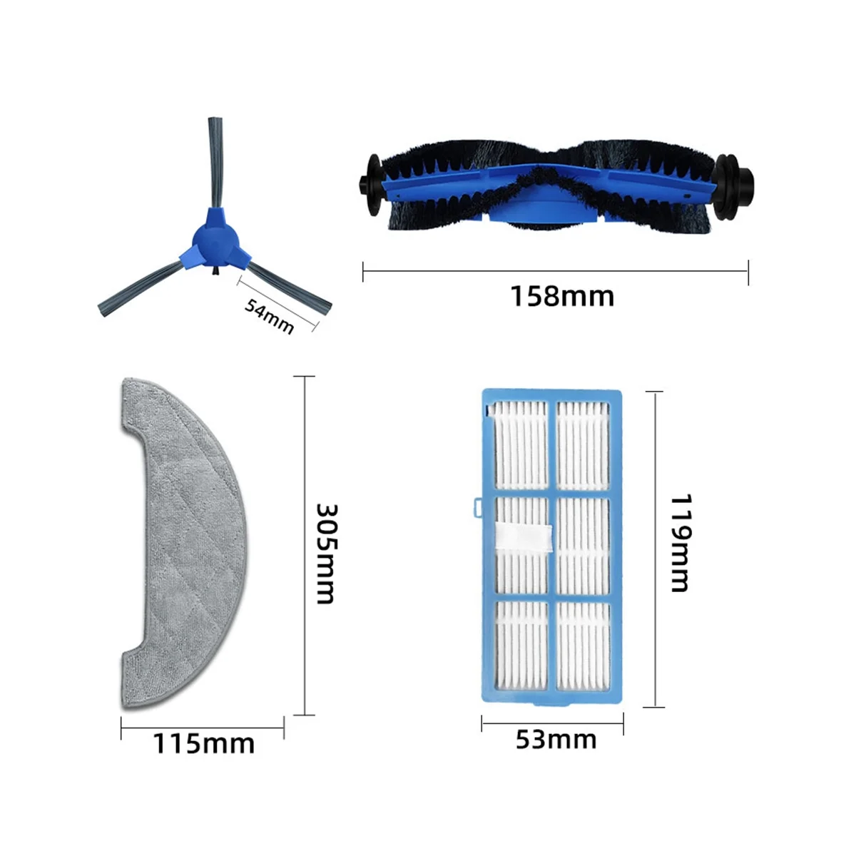 Сменная деталь для робота G9070 основная боковая щетка Hepa фильтр Швабра салфетка